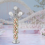 Silver Candelabra,49'' Tall Candelabra Floor Candle Holders,5 Arm Candelabra Candle Holder Centerpiece Decorations