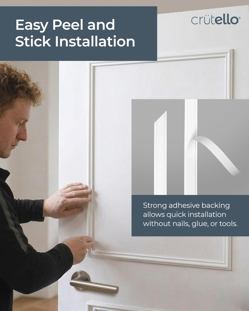 Peel and Stick Door Trim Molding Kit, 8 Piece
