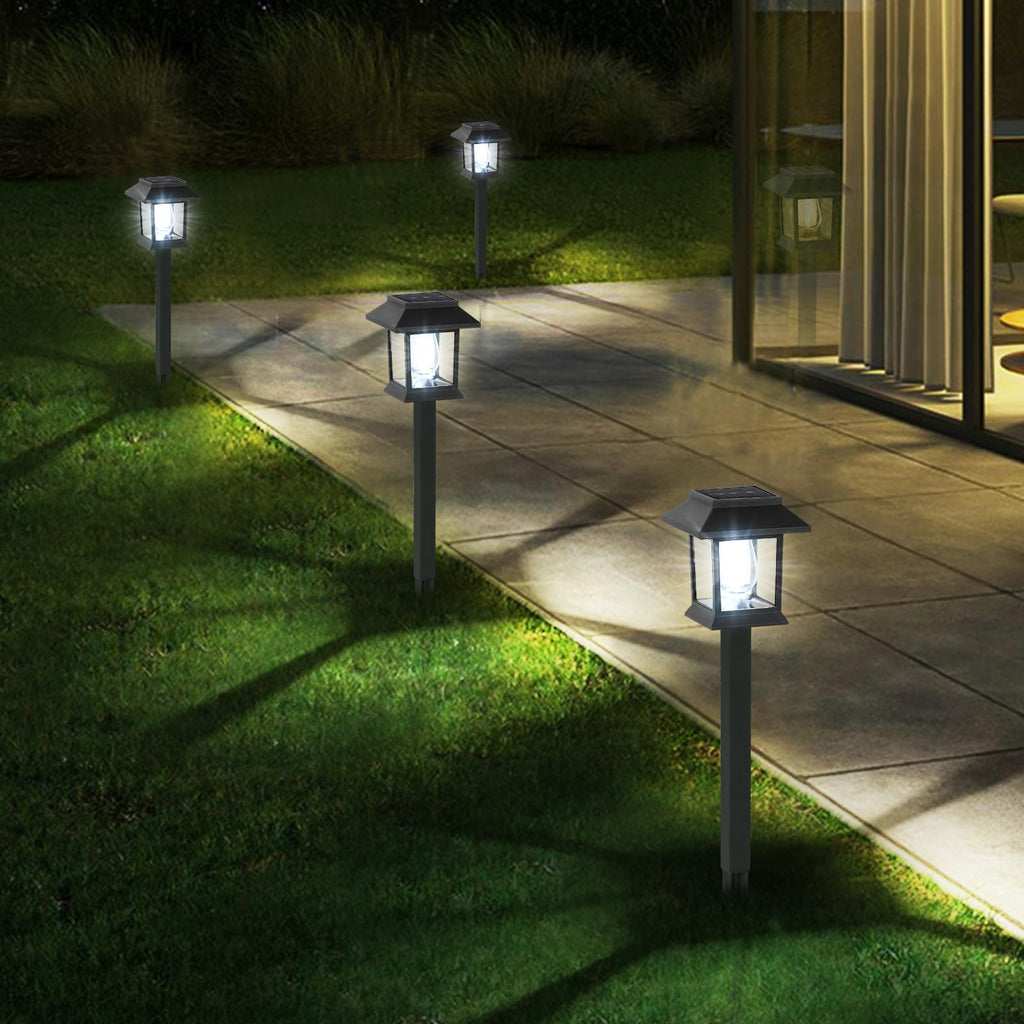 Solar Pathway Lights Outdoor,12 Pack Cool White 6000K Solar Lights