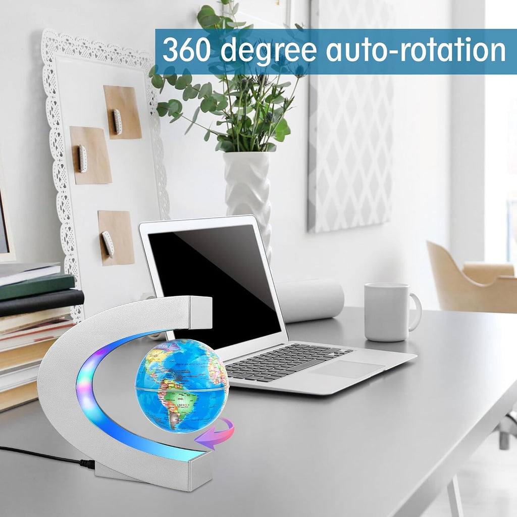 Magnetic Levitating Globe with LED Light, Cool Tech Gift for Men Father Boys and Girls, Birthday Gifts for Kids