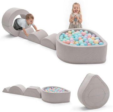 Toddler Climbing Toys Indoor, Piece Baby Foam Climbing Blocks, Modular Soft Play Set with Ball Pit for Kids 1-3
