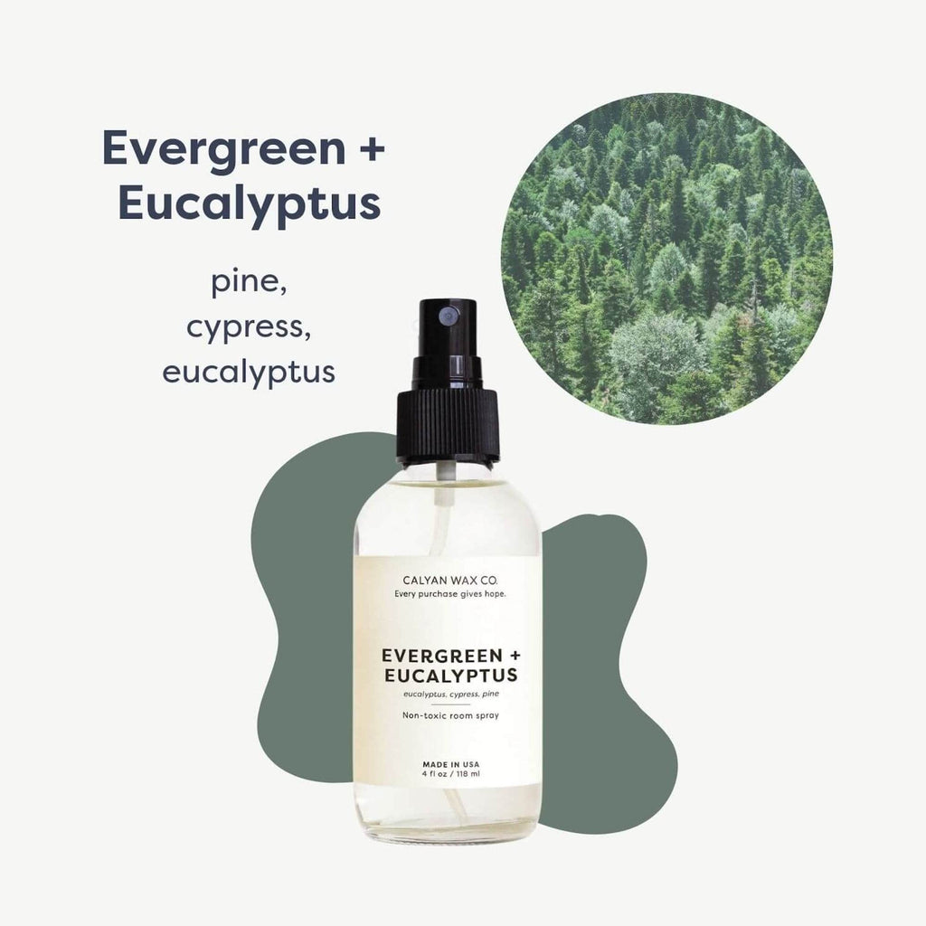 Evergreen & Eucalyptus Room Spray - Natural Room Deodorizer