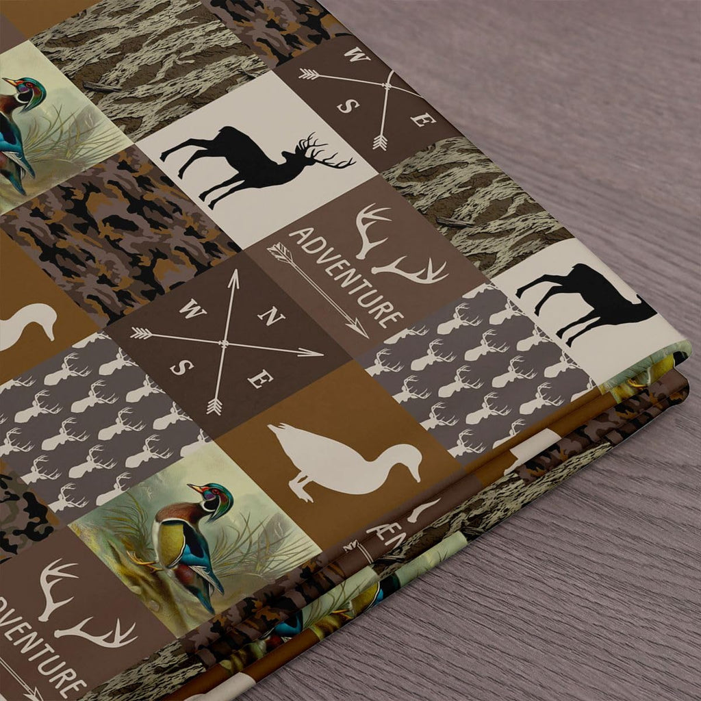 Duck Hunter Fabric by The Yard Brown Green Camouflage Upholstery Decorative Fabric Deer Hunting Material for DIY