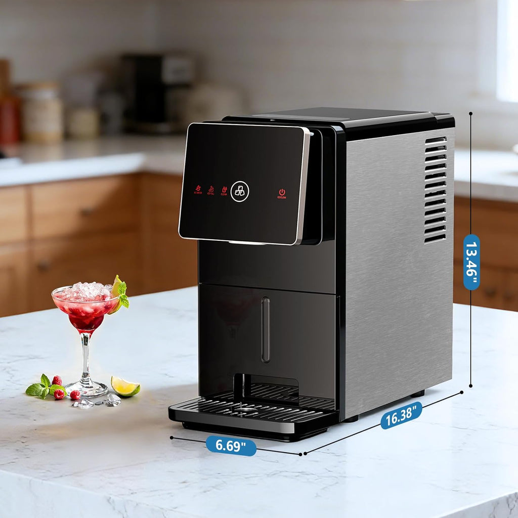Countertop Nugget Ice Maker, Self-Cleaning Portable Ice Machine, 33 lb/24H, 1.8L Water Tank, 1.5 lb Ice Storage
