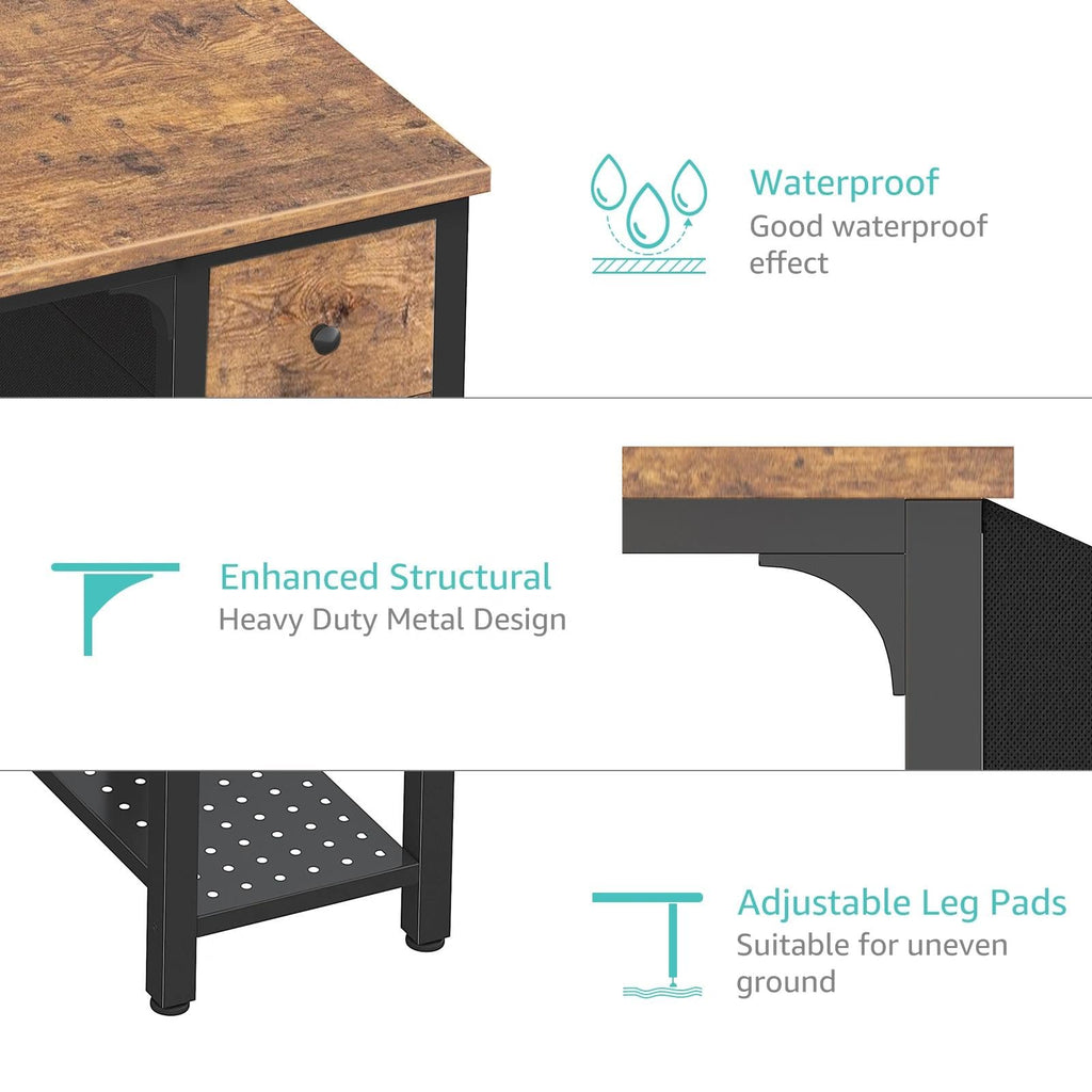 Computer Desk with Fabric Drawers, 47 Inch Desk for Small Space Home Office, Modern Simple Study Writing Table PC