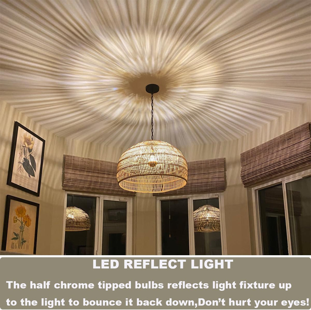Half Chrome Light Bulb,G25 Dimmable Matt Gold Tipped,6W E26,Warm