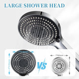Handheld Shower Head, 6-Mode High Pressure Handheld Sprayer High Flow Large Powerful Boosting Handheld Showerhead for