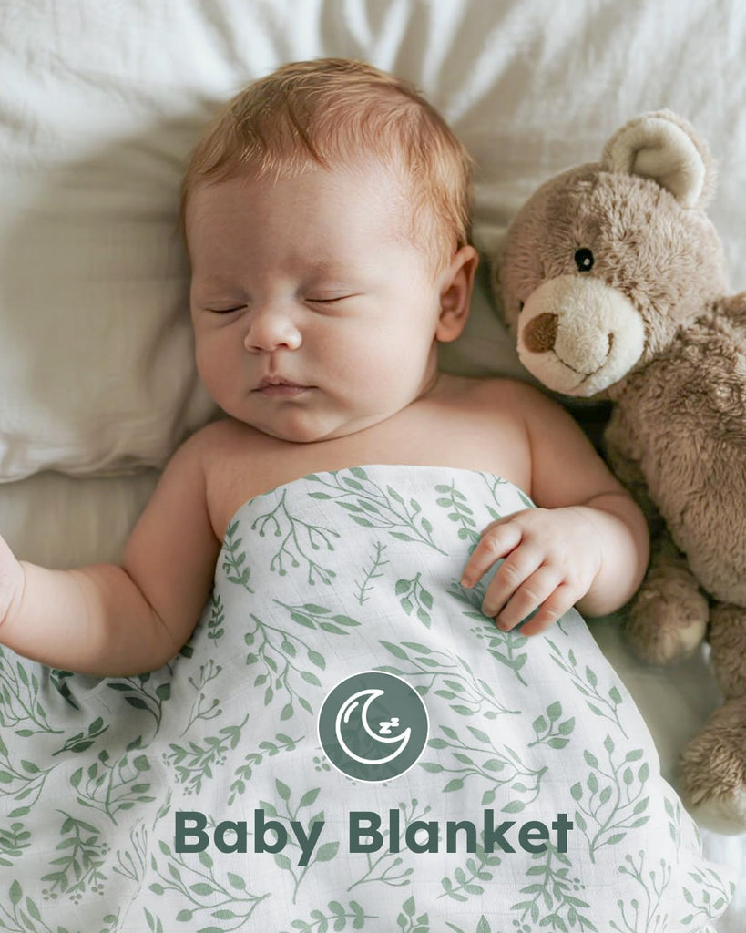 Muslin Swaddle Blankets, Organic Baby Blankets, 47 x 47 Inches Receiving Blanket for Baby Boys and Girls, Baby