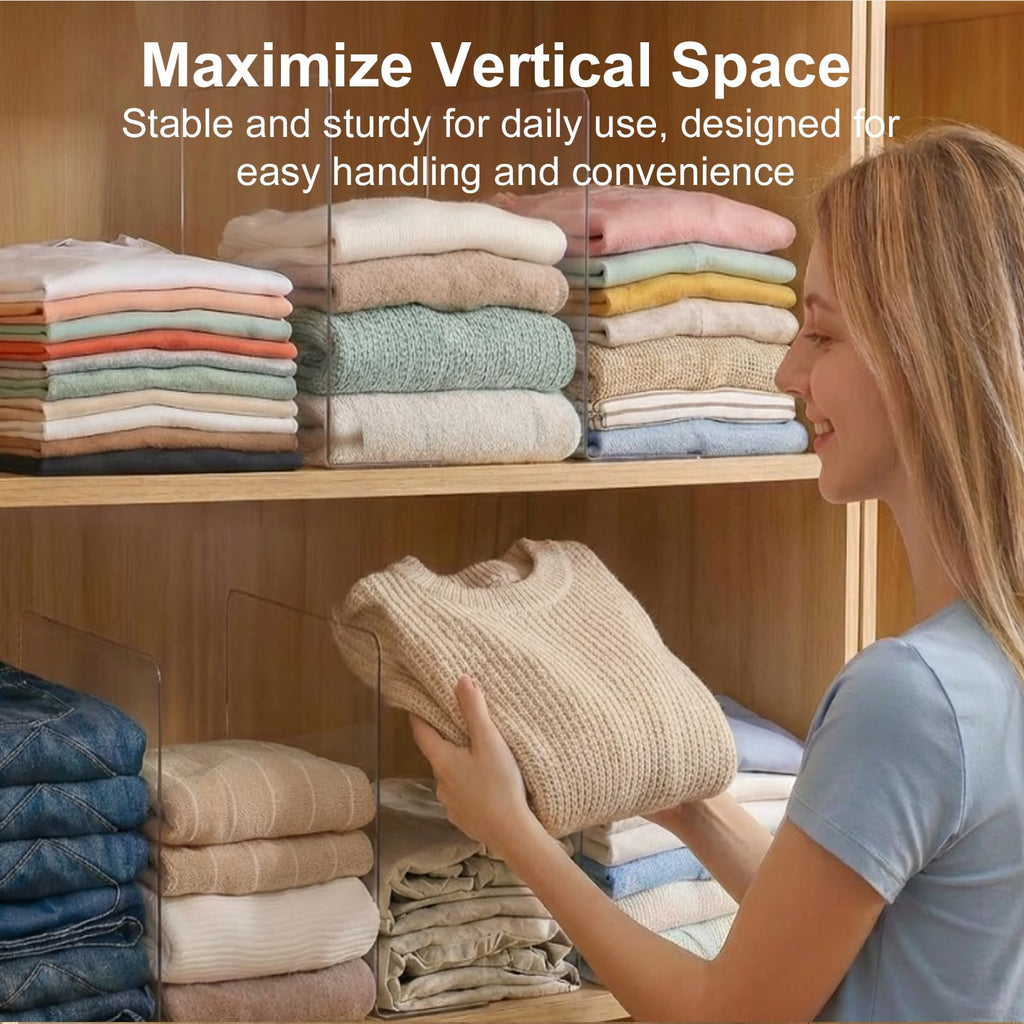Shelf Dividers Closet Organization: 12" Tall x 12" Deep (Taller)