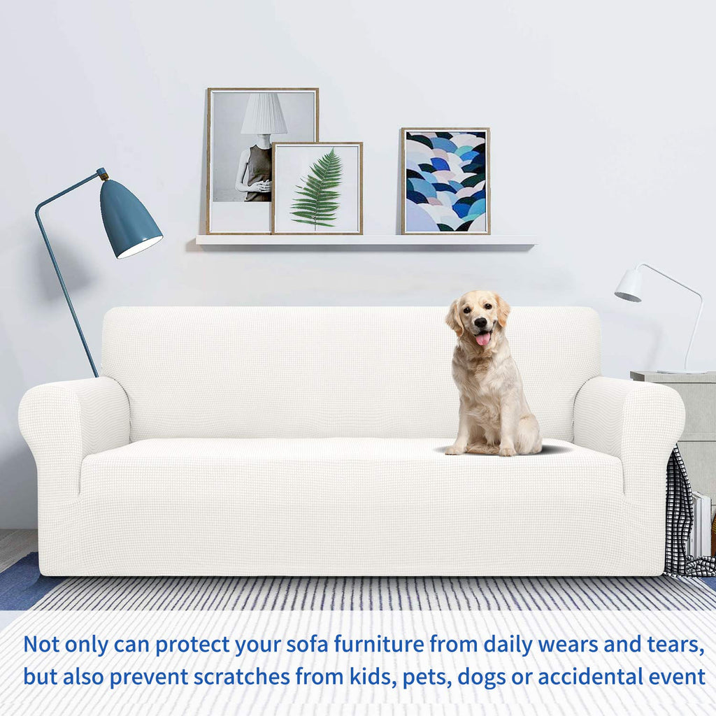 Super Stretch Couch Cover for 3 Cushion Couch, 1-Piece Universal Sofa Covers Living Room Jacquard Spandex Furniture