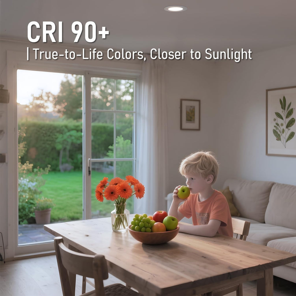 5CCT 4 Inch Ultra-Thin LED Recessed Light, CRI90 9W