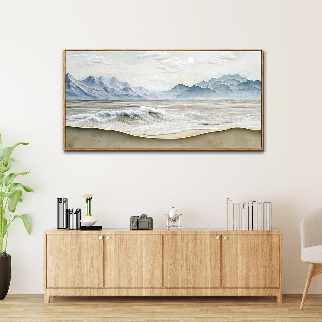 Beach Pictures Wall Art, Large Canavs Wall Art, Ocean Wall Decor Living Room, Farmhouse Landscape Painting, Mountain Wall