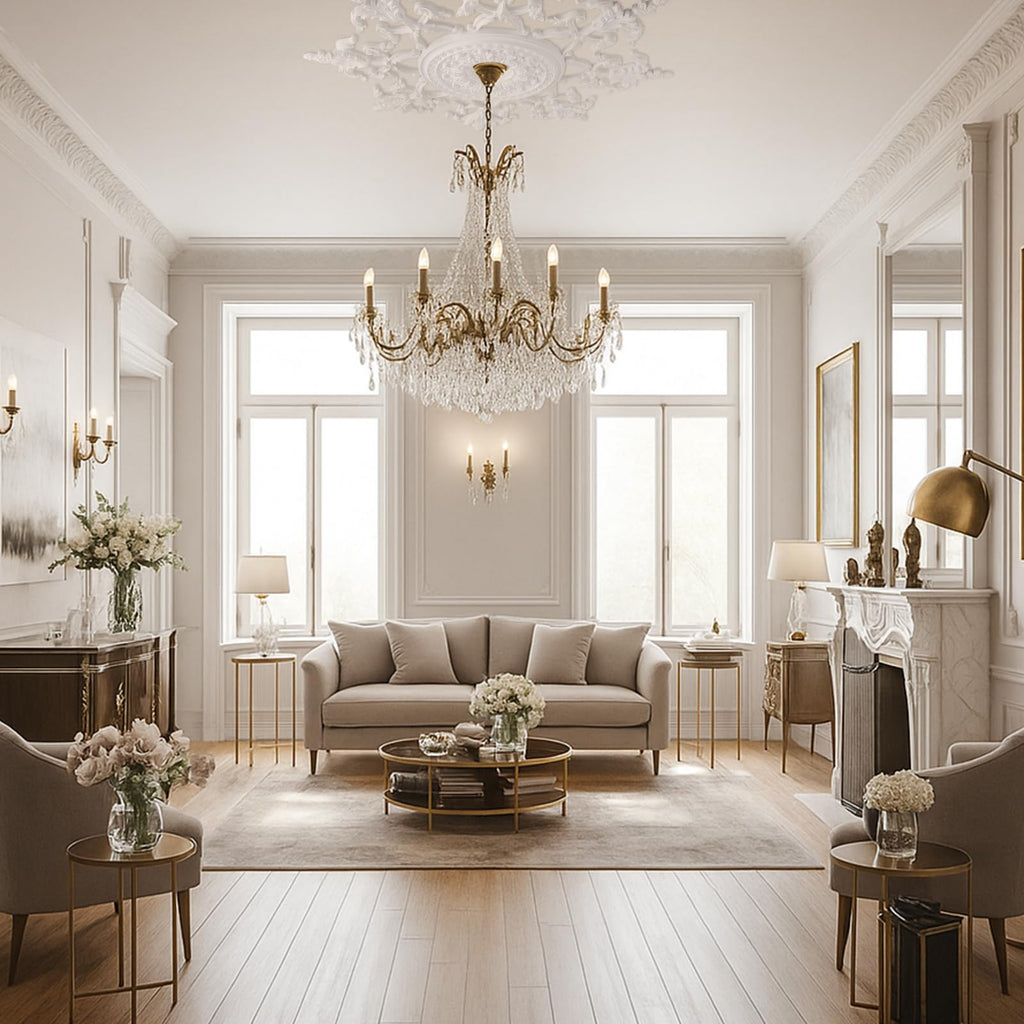 33.5'' Large PU Ceiling Medallion for Chandelier Light Fixtures