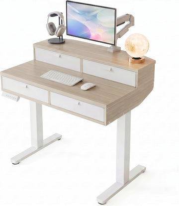 32 x 20 inch Electric Standing Desk with 4 Drawers