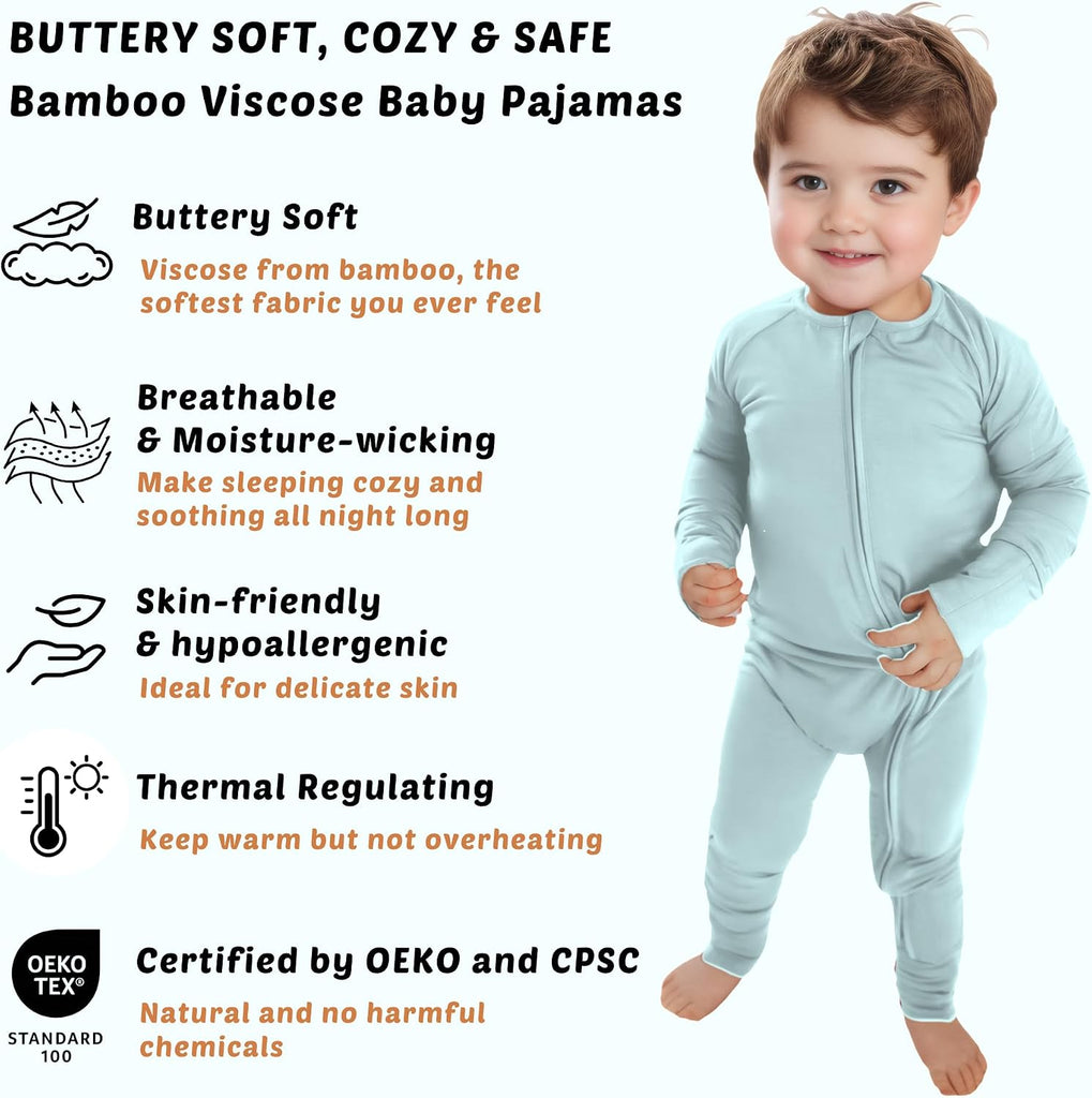 Ultra-Soft Convertible Baby Pajamas, Viscose from Bamboo, Sleepers for Boys & Girls to, Zipper