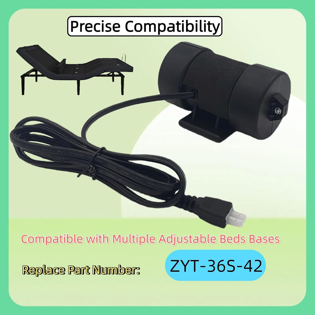 ZYT-36S-42 Adjustable Bed Massage Motor Replacement for Head & Foot Areas - 24V, 2500 RPM, Easy Installation, Fits