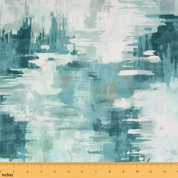 Abstract Watercolor Fabric by the Yard, Navy Blue Upholstery