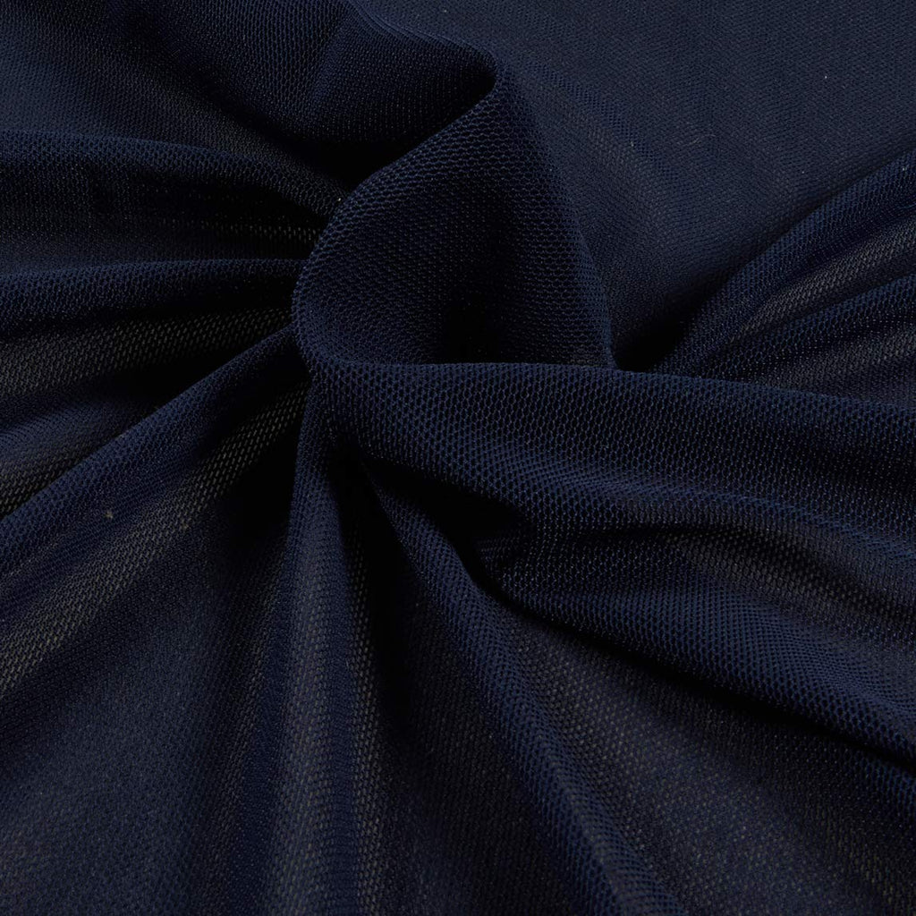 Power Stretch Mesh Fabric - Navy Blue, Fabric by the Yard