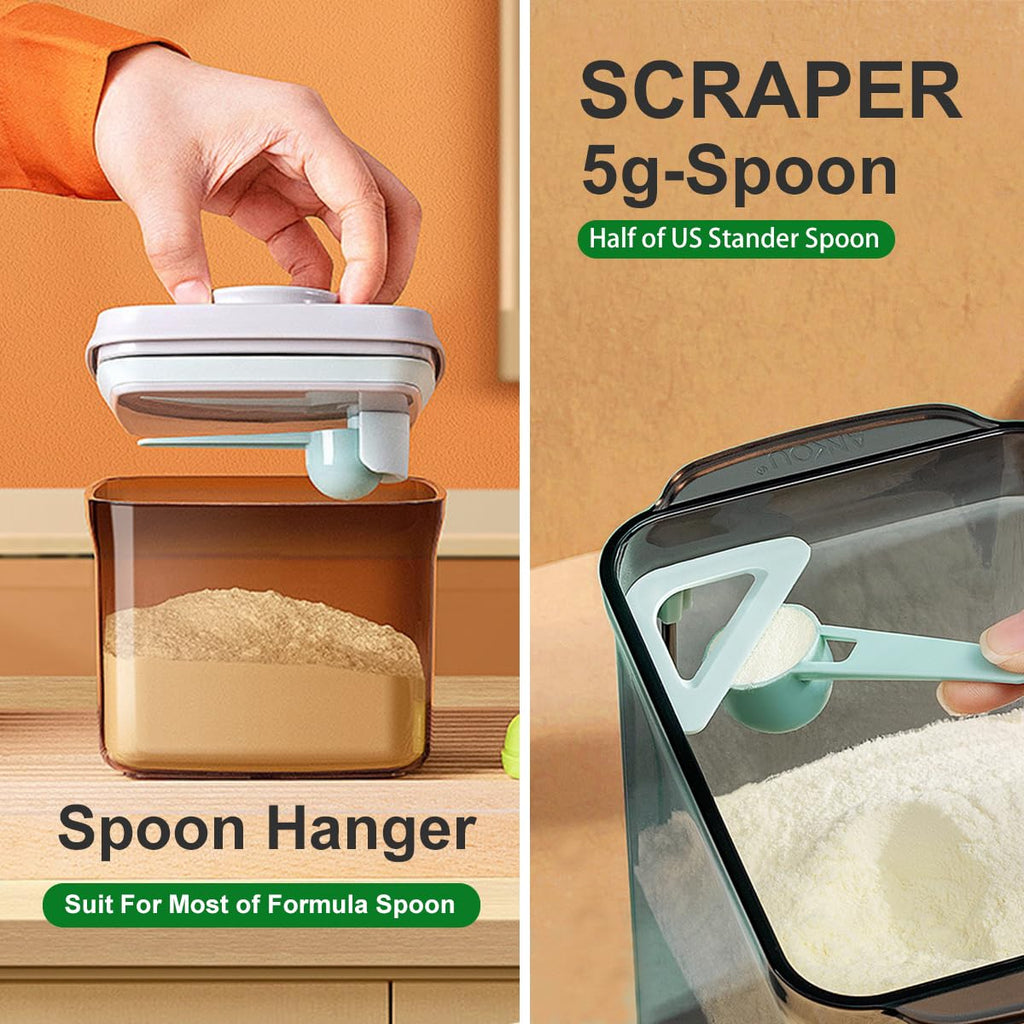 Formula Container, 1700Ml/730g Airtight Formula Dispenser, One Button Handy Pop Up Food Containers Milk Powder