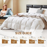 Goose Down Comforter Twin, Fluffy Soft Noiseless Duvet Insert, 100% Cotton Shell, 750+ Fill Power, 4