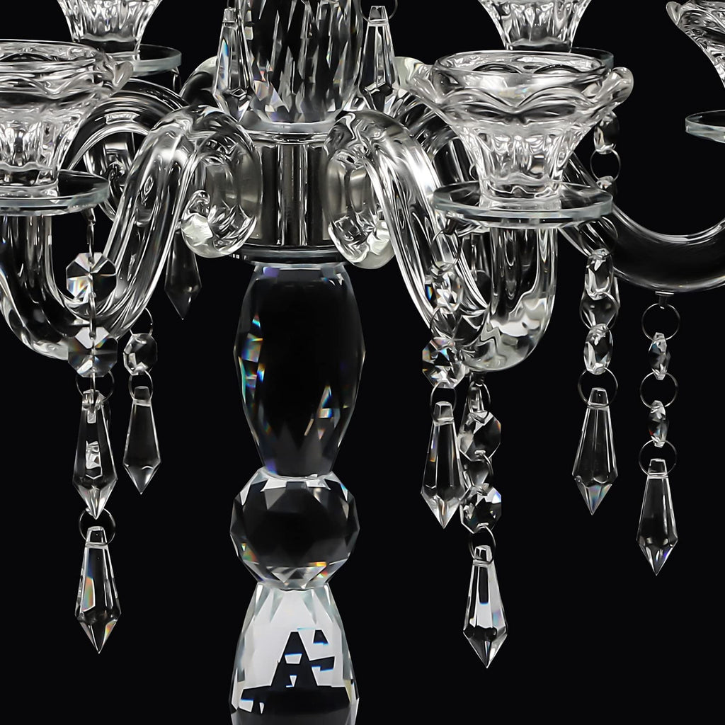 7 Arm Crystal Candlestick Holders Modern Clear Candelabra Centerpieces for Tables Vintage Candle Holder Wedding