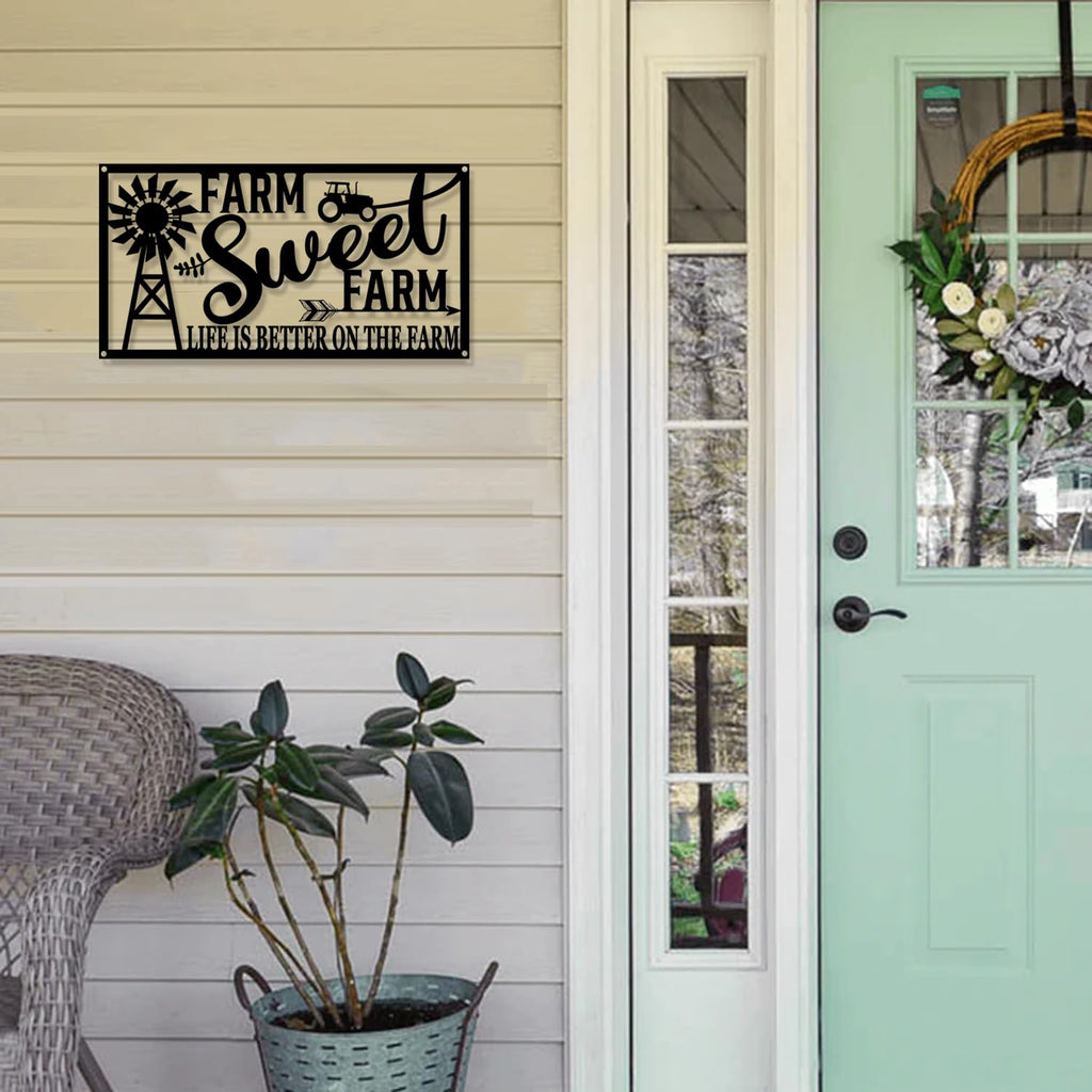 Metal Name Sign & Wall Art - Life Is Better On The Farm | Farmhouse Décor & Perfect Birthday/Christmas Gift For