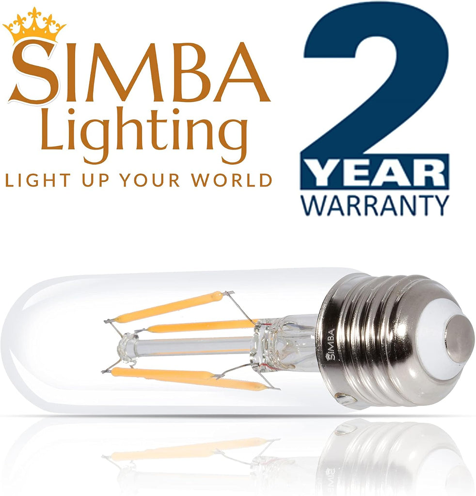 LED T10 Edison Filament 4W 120V Light Bulb E26 2700K, 3 Pack