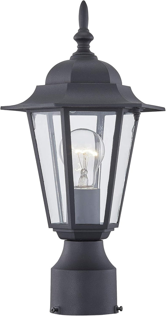 Outdoor Post Light, Pole Lantern, E26 Base 60W Max, Aluminum Housing Plus Glass, Wet Location Rated, ETL Qualified