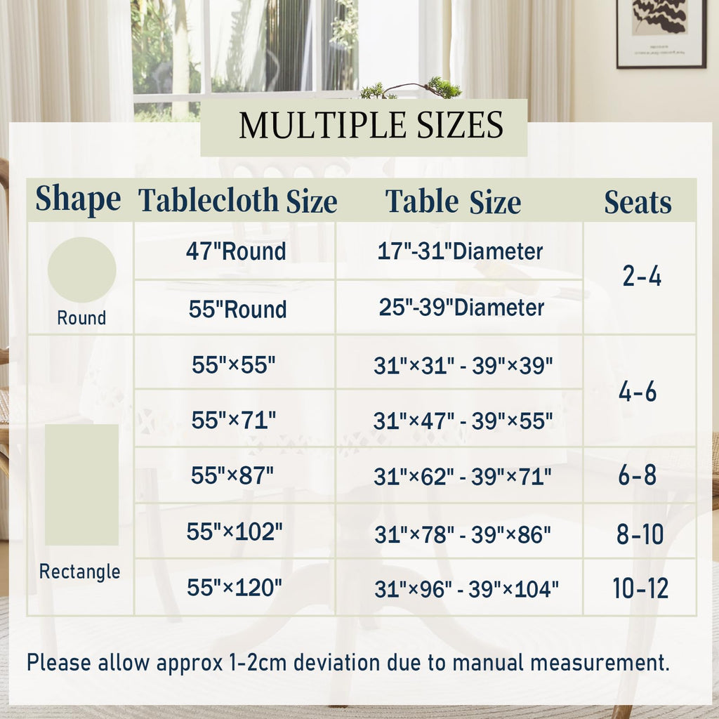 Coffee Round Linen Tablecloth with Lattice Cutwork, 55 inch Round