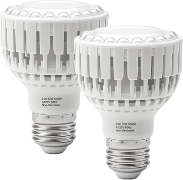 LED Grow Light Bulb E26, Full Spectrum 5000K Plant Light Bulb for Indoor Plants Growing, 12W (Equivalent to 80W)