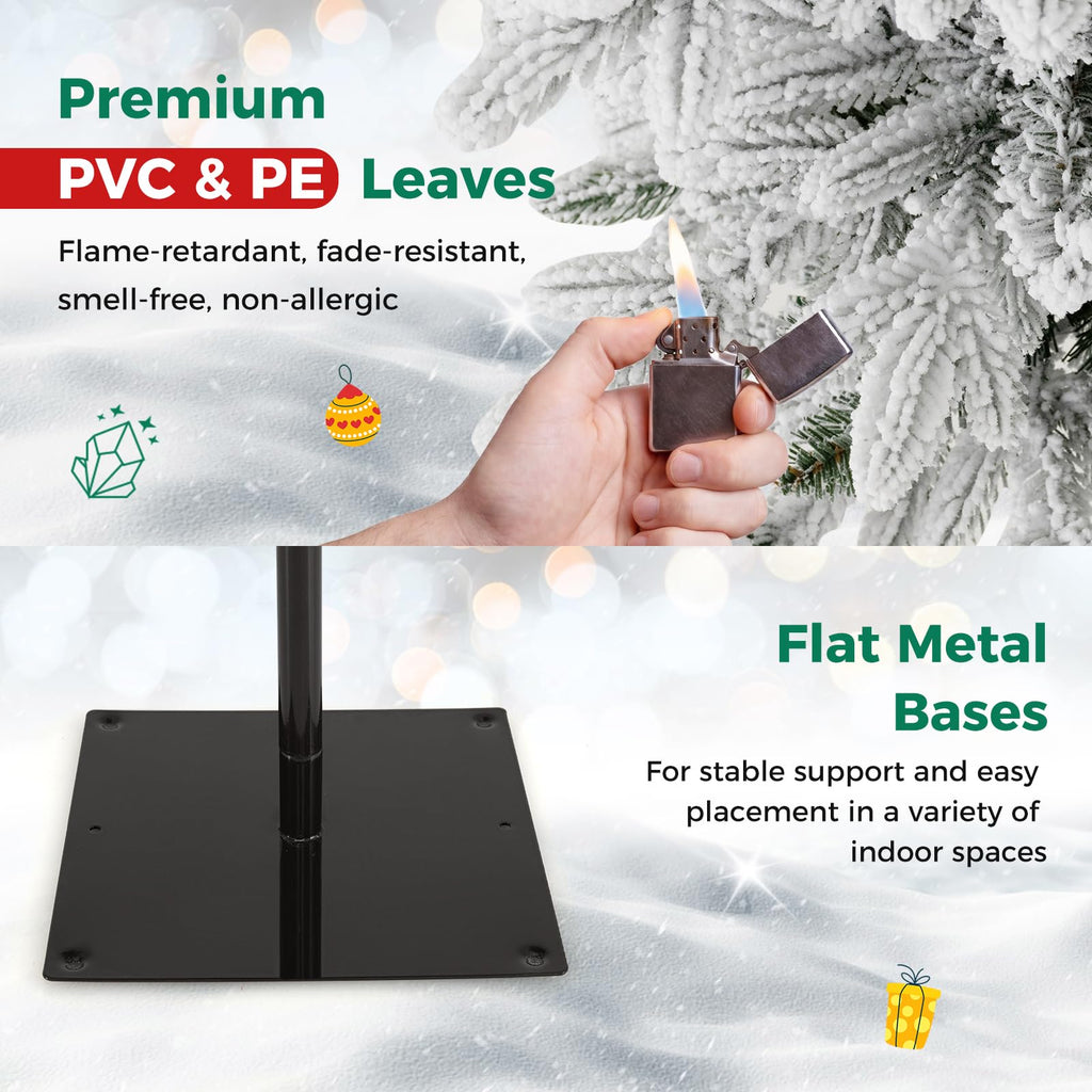 Artificial Pre-Lit Christmas Tree Set of 3, Battery Operation