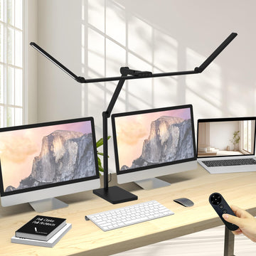 36W 3000LM Ultra Bright Architect Desk Lamp with Base, 47.4Inches Wide Tall Overhead Desk Light, Dimmable Table