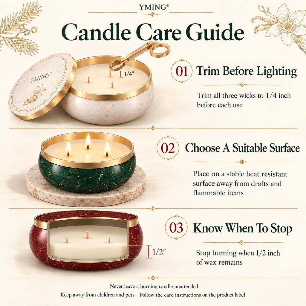 Scented Candle Gift Set for Women 3 Pack 14 oz Each 3 Wick Soy Candle