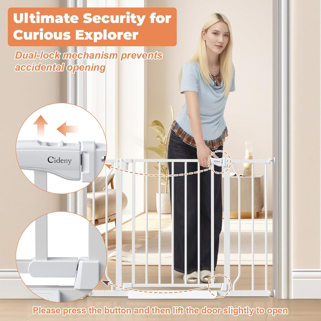 Baby Gate Auto Close, 29"-40" Dog Gate Indoor for Stairs & Doorways