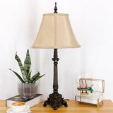 Farmhouse Table Lamp Antique Resin Base Traditional Rustic Mid-Century Desk Lamp 25.5 Inch Tall Office Bedroom