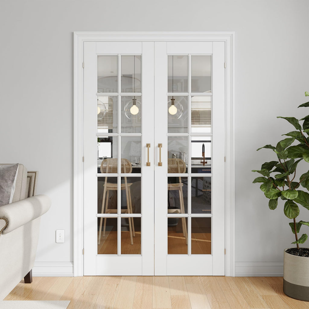 60" x 80" Clear Glass French Interior Solid Core Door Slab