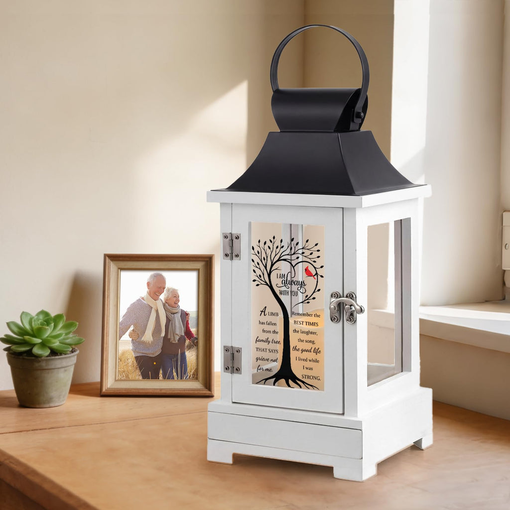 Memorial Lantern with Drawer for Keepsakes, Bereavement Sympathy Gifts for Loss of Loved One Mother Father, Sympathy