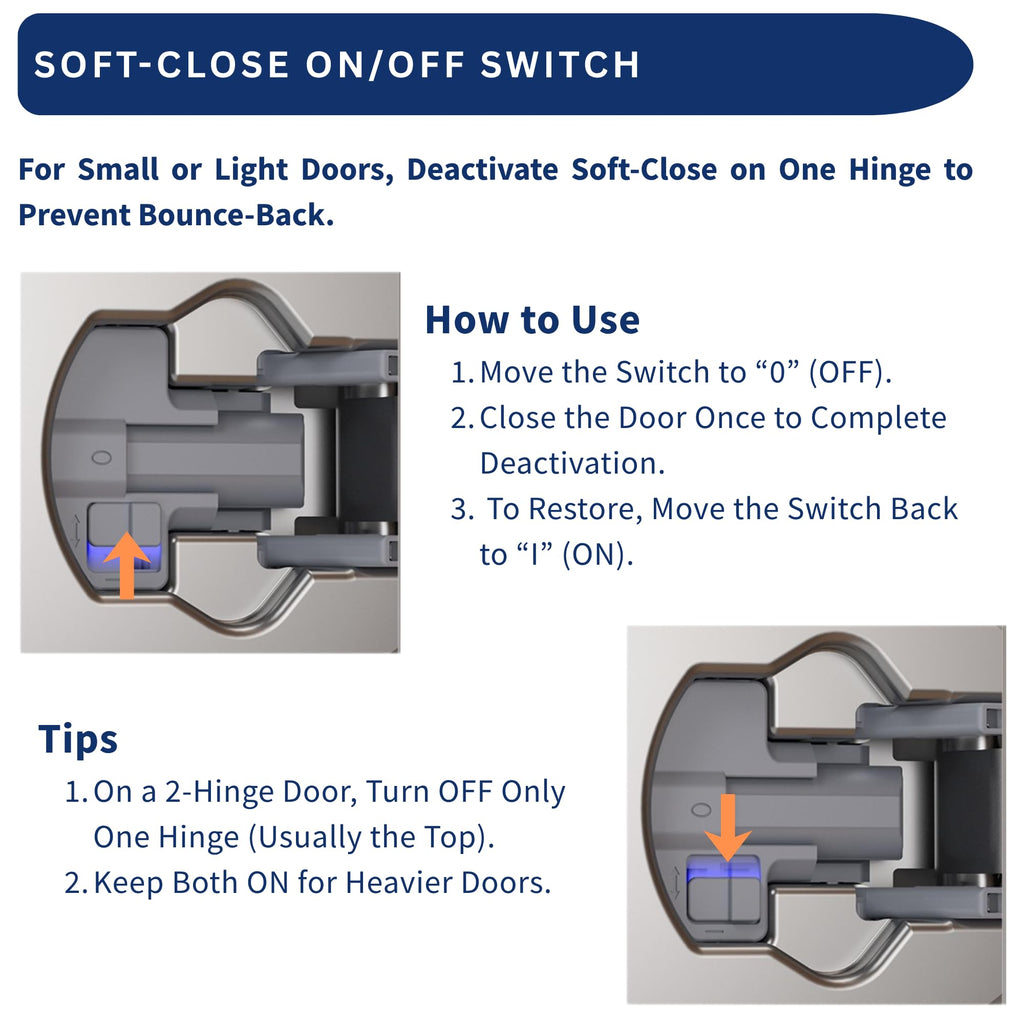 Hinges 4 Pack 1/2'' Overlay Soft Close Hinges Cabinets - Stainless Steel, Anti-Rust, Self Closing Concealed Hinges