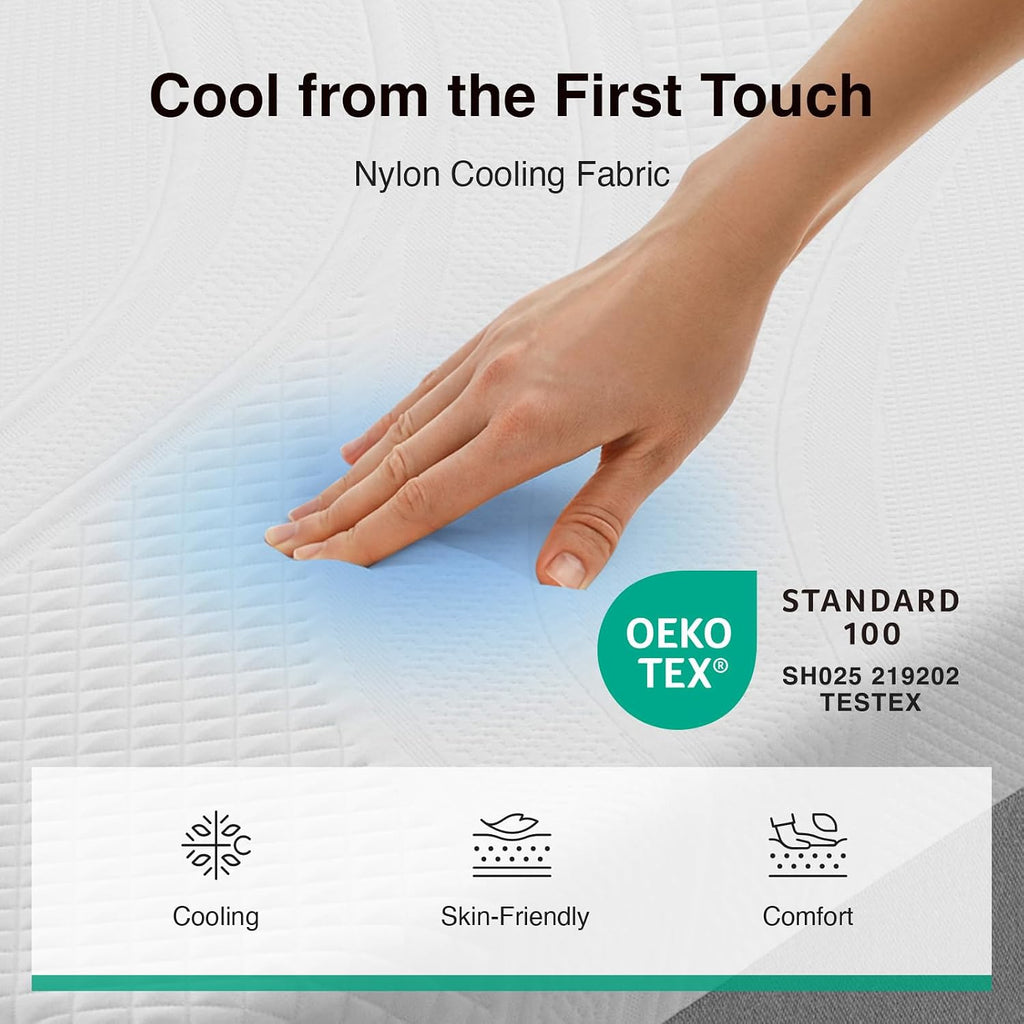 Bliss Cooling Queen Size Mattress, 12 Inch Gel-Infused Memory Foam | Mattress Queen Size in a Box with Cool-Touch