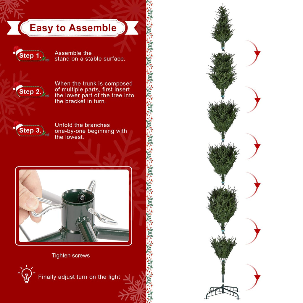 15ft Prelit Artificial Christmas Tree, Radiant Evergreen Fir with 1500 Warm White/Multi-color LED Lights, 9