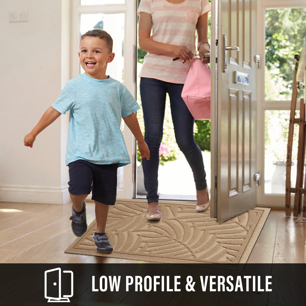 Front Door Mat, Absorbent Resist Dirt Welcome Door Mat Indoor Outdoor, Waterproof Doormat, Sturdy Non Slip Backing