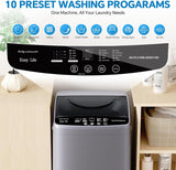 Portable Washing Machine, 7.7 lbs Full-Automatic Compact Laundry Washer, Stainless Steel Drum, 10 Wash Cycles