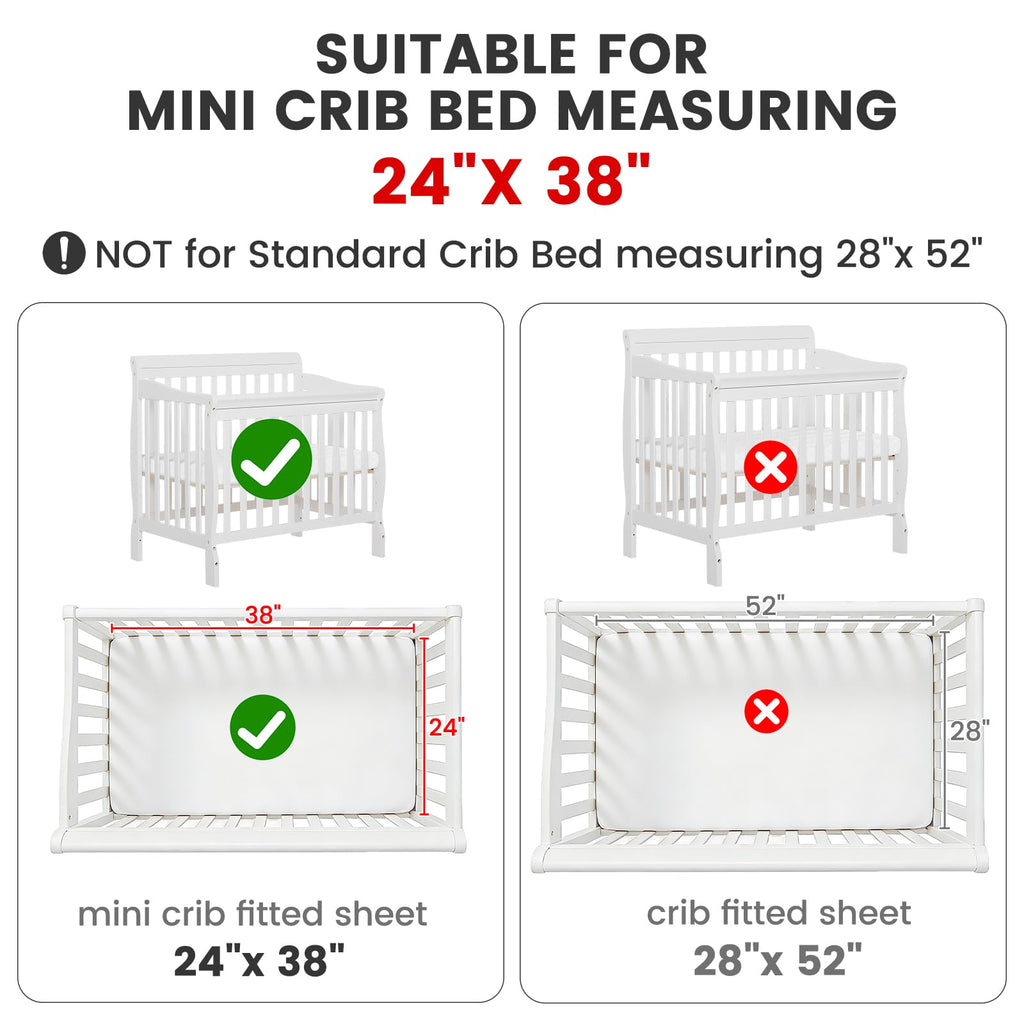 Butterfly Mini Crib Bedding Set, 3 Piece Baby Bedding Set Butterfly, Mini Crib Nursery Bed Set, Breathable and Soft