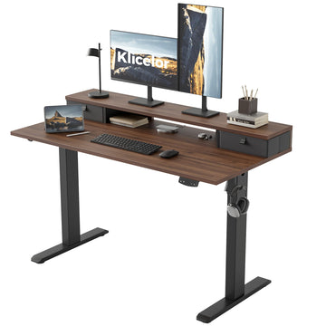 48 x23 Inch Electric Standing Desk with Drawers, Adjustable Height Small Sit Stand Desk, Compact Computer