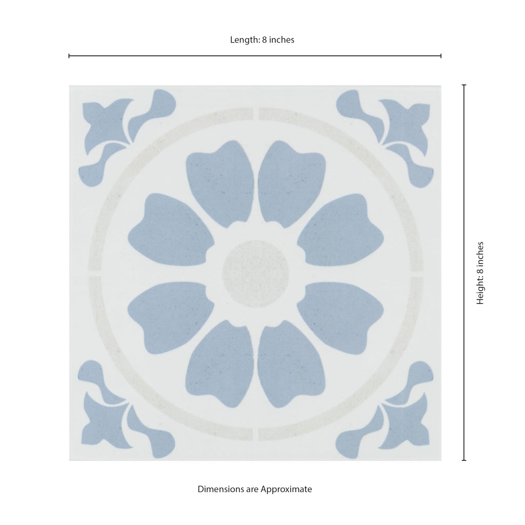 Porcelain Wall Tile | Tamensa Encaustic | 8" x 8"
