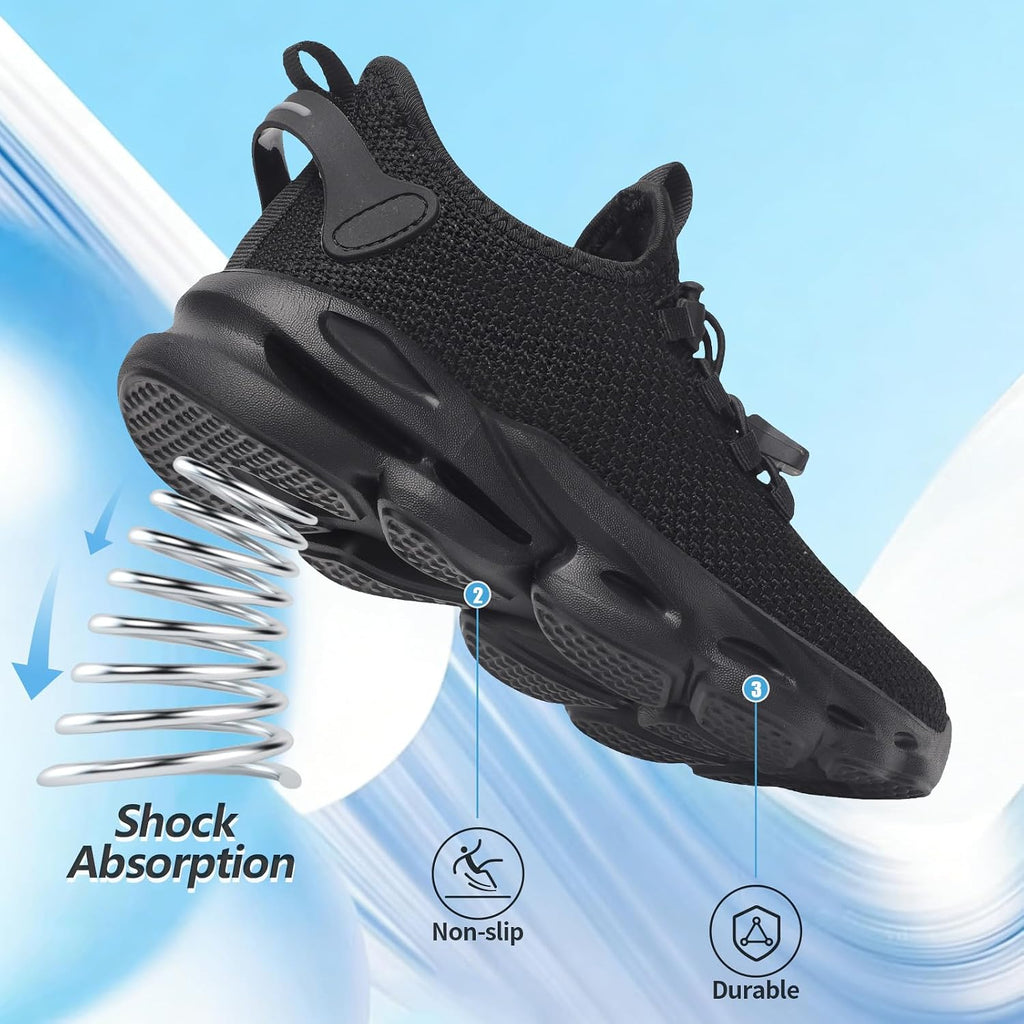 Kids Shoes Boys Girls Tennis Shoes Lightweight Sports Kids Sneakers Slip on with Bungee Lace for Running/Walking