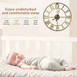 20 Inch Large Retro Wall Clock, Roman Numeral Rusty Style Round Metal Clock, Battery Operated