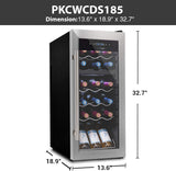 18 Bottle Wine Fridge | Dual Zone Wine Chiller | Adjustable Temperature 41°F to 