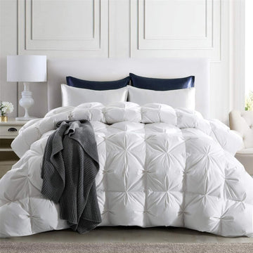Goose Down Comforter Oversized King Size 800 Fill Power, 100% Cotton All Season Oversized Duvet Insert 700 Thread