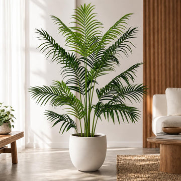 5ft Artificial Palm Tree - Realistic Fake Palm Tree Decor - Large Tropical Faux Palm Tree, Low Maintenance Artificial